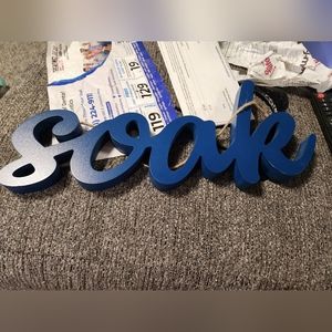 Solid wood sign Soak